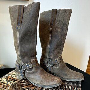 Bed Stu WMNS 8.5 Opal Brown Leather harness Boots distressed trend western boho